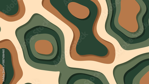 Abstract Topography Background with Earth Tones and Organic Shapes
