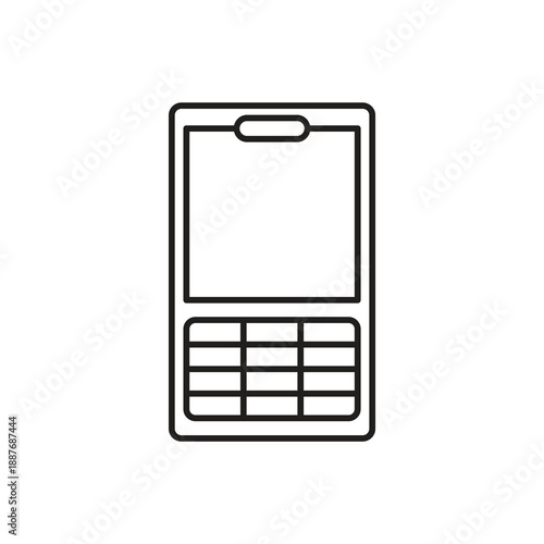 Classic keypad mobile phone retro device icon