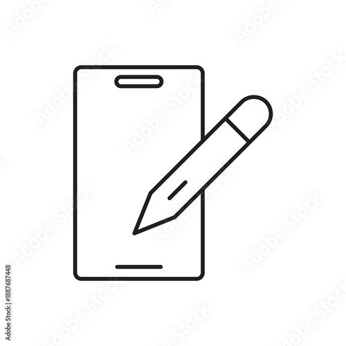 Smartphone digital drawing stylus pen icon