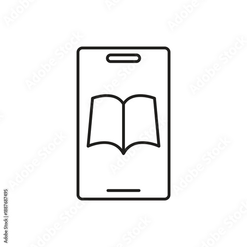 Mobile ebook reader digital library icon