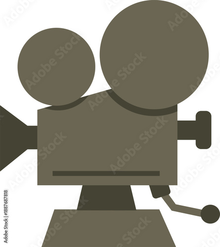 Vintage Film Camera Silhouette Illustration