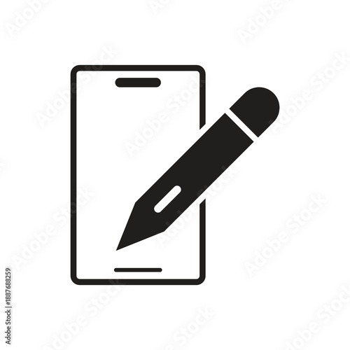 Smartphone digital drawing stylus pen icon