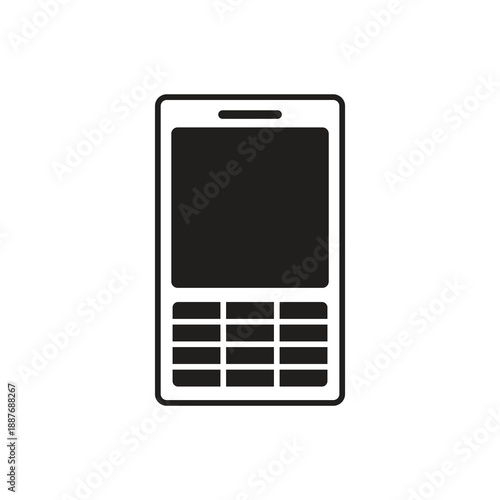 Classic keypad mobile phone retro solid icon