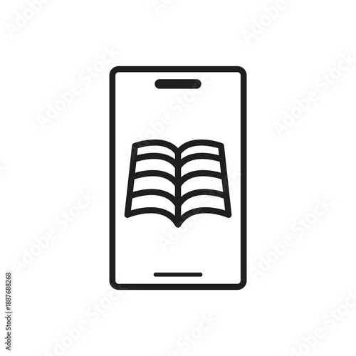 Mobile ebook reader application solid icon