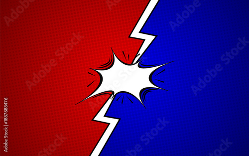 Comic versus fight template background. Vector illustration.