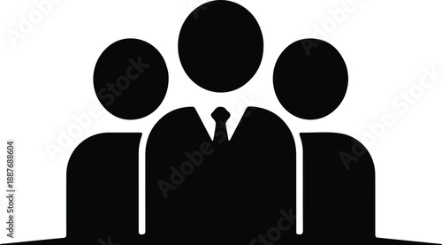 Isolated three people business team colleagues meeting discussion illustration vector
