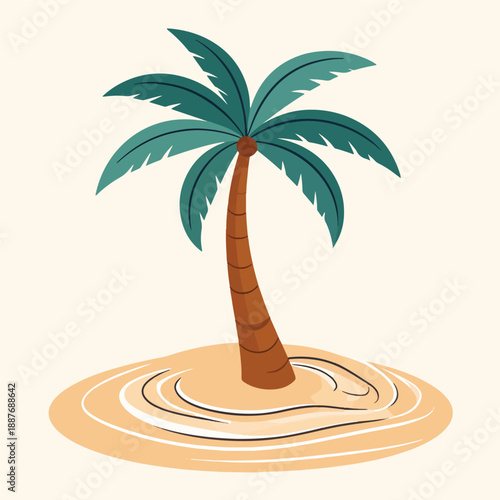 vector illustration of a tropical island
