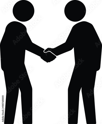 Isolated two people shaking hands in agreement illustration vector