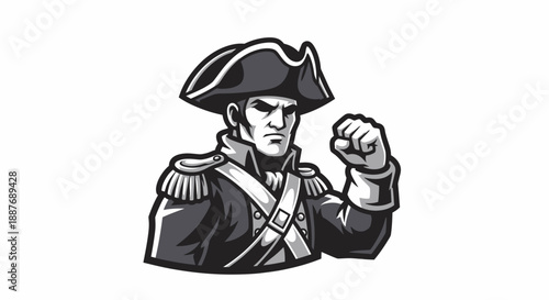 Illustration of a Determined Military Officer.