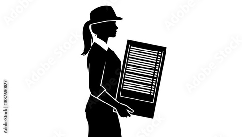 Woman holding a document with a list.