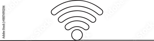 One line drawing illustration of wifi signal for internet. one line Art icon drawing vector