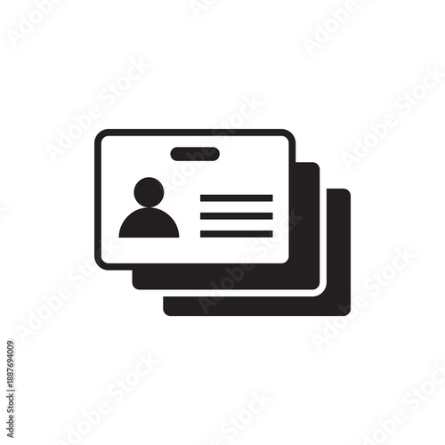 Multiple User ID Cards Solid Icon