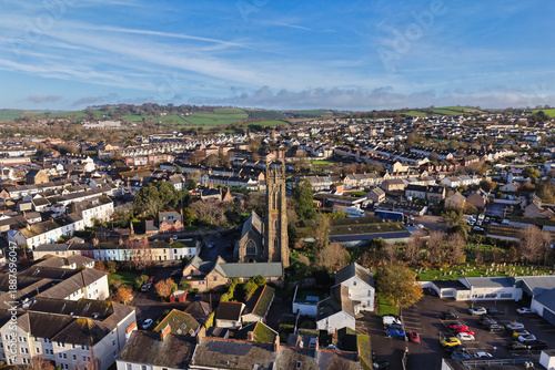 Fotografia Aerial view of  Barnstaple, North Devon, UK