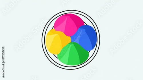 Colorful CMYK Printing Process Icon on White Background