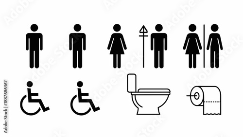Restroom Icon Set.