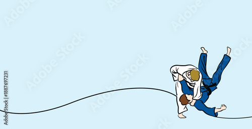 Premium simple judo martial art background illustration design	