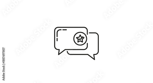 Speech Bubbles with Star Icon - Communication, Feedback, Rating, and Ideas