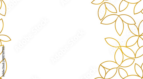 Elegant gold floral corner design with a minimalist white background, perfect for invitations, branding, and decorative elements, conveying luxury and sophistication