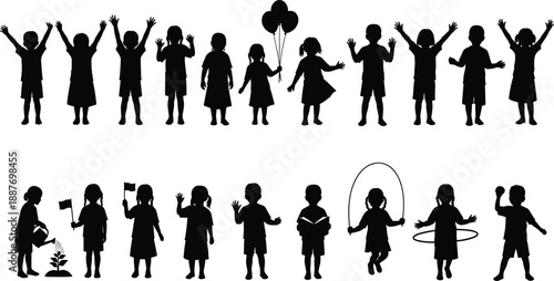 Disabled athlete in wheelchair holding gold trophy cup while photographers taking pictures, paralympic champion victory celebration, inclusive sports success silhouette vector illustration.