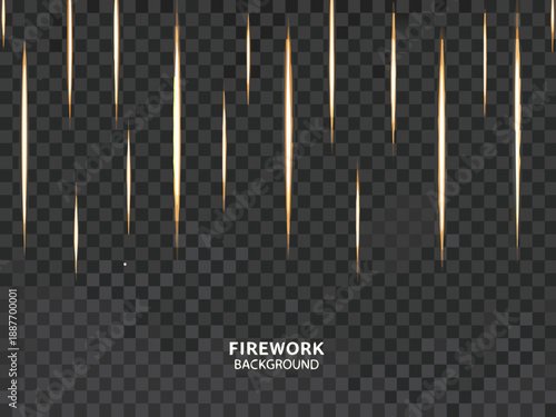 Golden light streaks on transparent backdrop creating a dynamic abstract effect