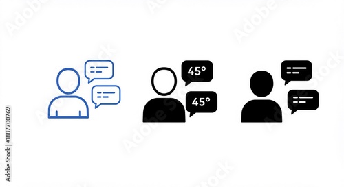 Wallpaper Mural Simple icons of people communicating with speech bubbles Torontodigital.ca