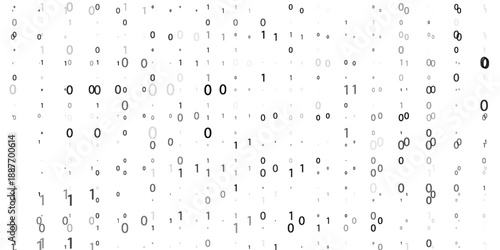 Binary data flow. Digital wave by streaming ones and zeros. Vector graphics