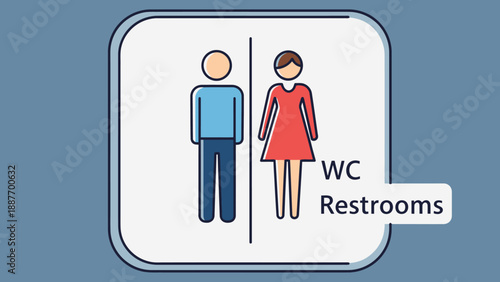 Restroom Signage for Men and Women.