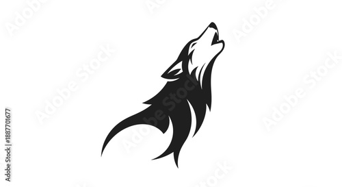 Stylized illustration of a howling wolf on a white background, an emblem of wildness and instinct