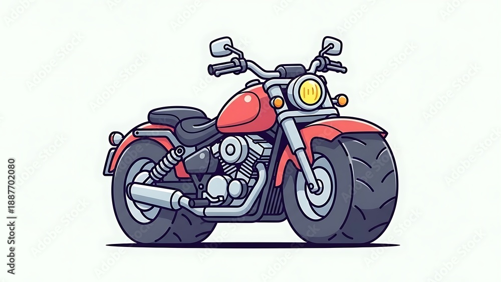 Fototapeta premium Red motorcycle with black tires.