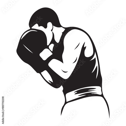 vector illustration of a boxer man