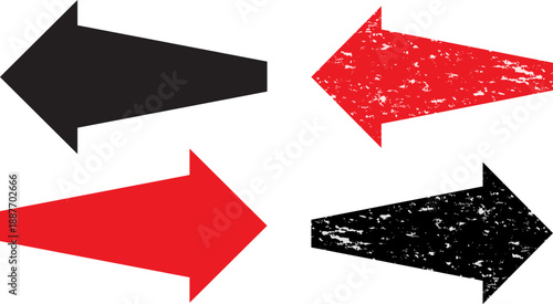 Exception arrow sign red, black, green colors with soli and grunge effect