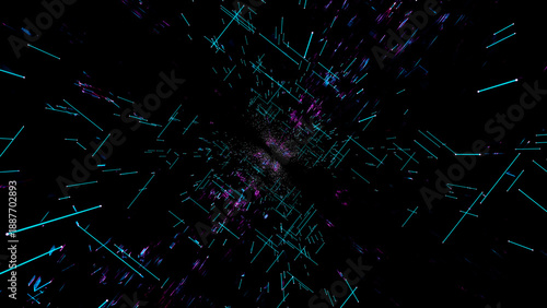 Futuristic Sci-fi line technology, Abstract motion graphic digital, Internet data network black background