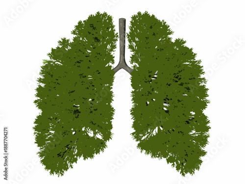 Lungs shaped like a tree symbolizing breath and environmental health