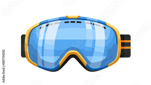 Colorful ski goggles on white background