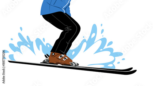 Skiing adventure: dynamic splash and motion in winter sports scene
