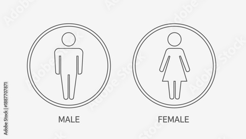 Male and Female Gender Symbols in Circles.