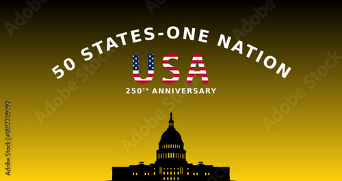 250th Anniversary of United States of America. 50 States.