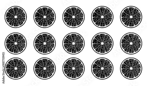 Vector lime slices illustration set with fresh green citrus half fruit design