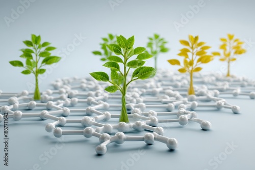 Growing plants emerge from abstract molecular structure in laboratory setting