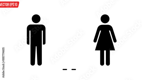 Social Distancing Icons Representing Safe Space Between People.