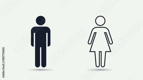 Male and Female Restroom Symbols.
