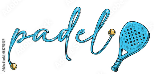 Horizontal Padel Tennis with Rackets and Balls. vector illustration