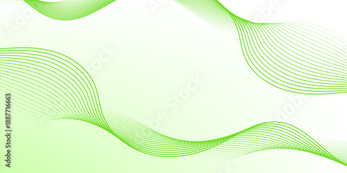 Abstract Background, Transparent Waved Lines. Green Smoke Wave. Modern creative trendy design in vector illustration