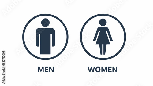 Men and Women restroom signs.