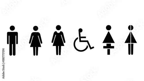 Restroom Signs Icons Male Female Accessible Gender Neutral.