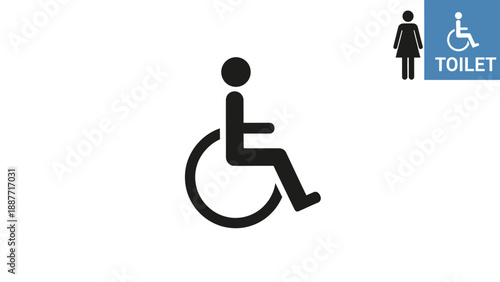 Accessible Toilet Sign for Disabled People.