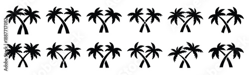 Easter crossed palms Silhouette vector icon set. Easter vector icons on white background and Vector illustration.
