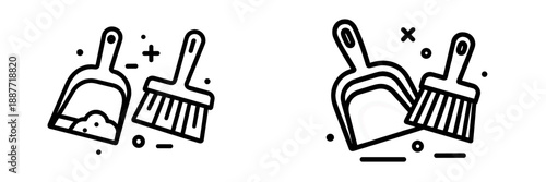 Vector illustration of cleaning tools for home and office use
