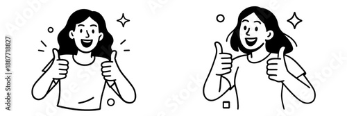 Wallpaper Mural Vector illustration of a cheerful person giving thumbs up gesture Torontodigital.ca