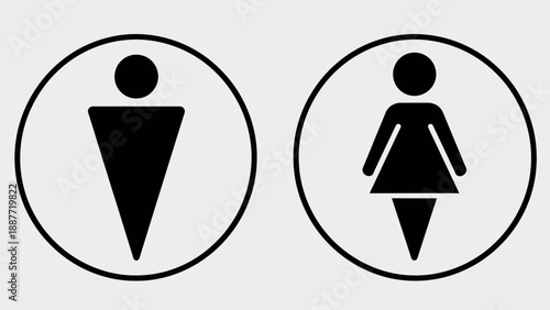 Male and Female Restroom Symbols.